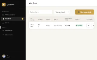 QuotePro Gnrateur De Devis Professionnel (SaaS HTML)