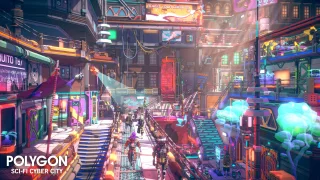 POLYGON Sci-Fi Cyber City - Low Poly 3D Art by Synty