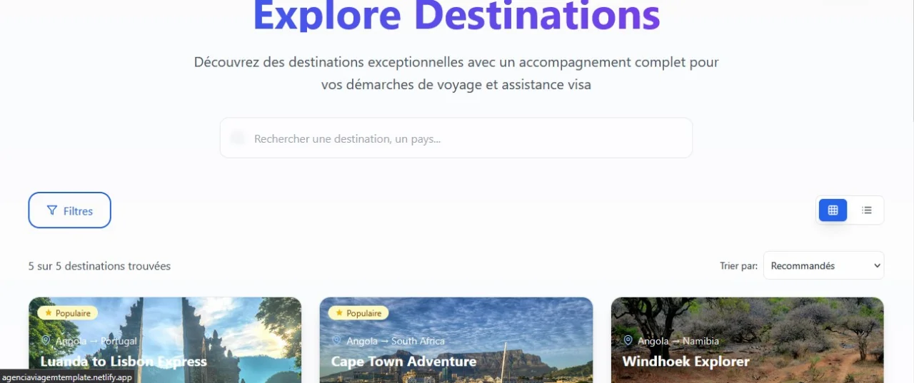 Agency Travel Website Template React + Supabase, Multilingual (PT/EN/FR), Dark/Light Mode, Modern Design, Ready to Deploy. — screenshot 3