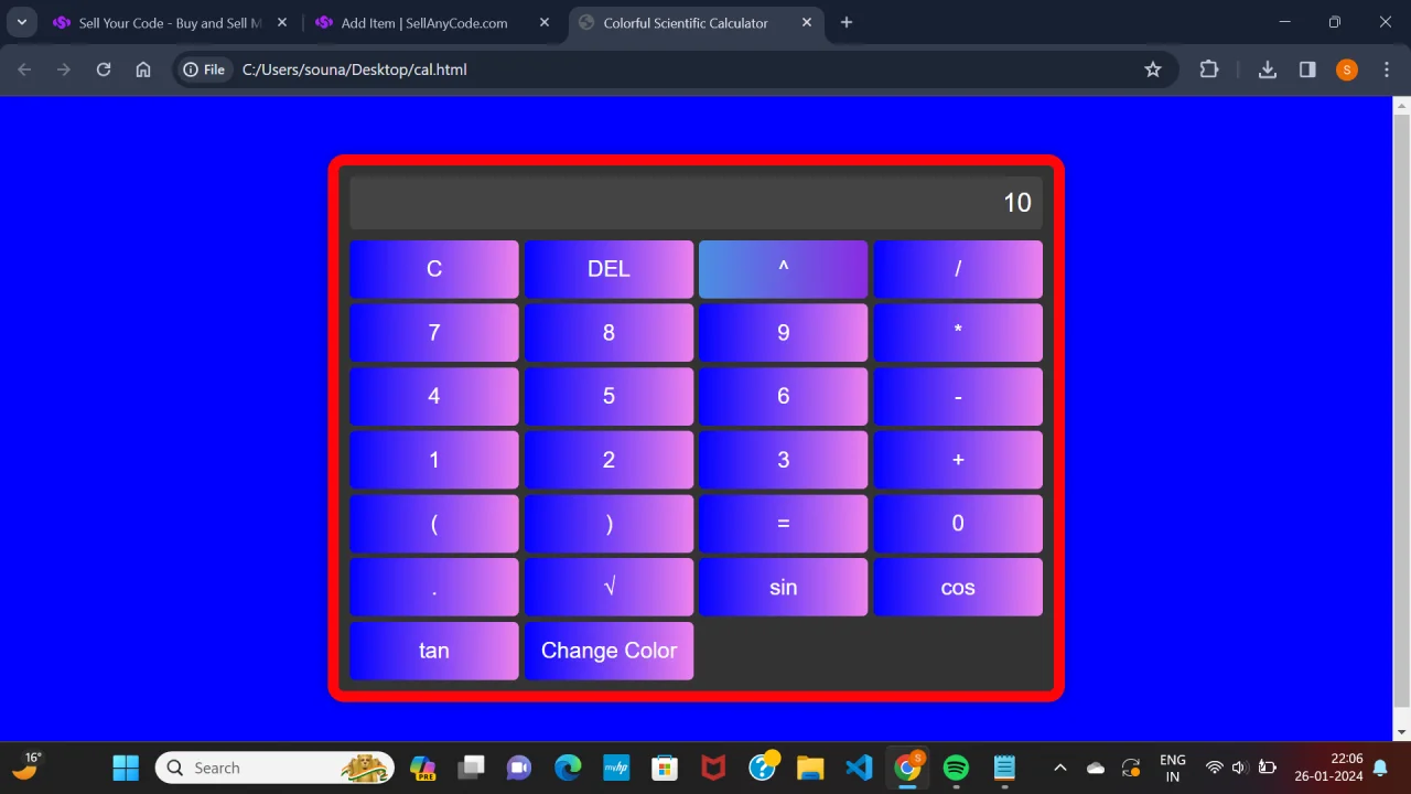 Colourful GUI Scientific Calculator — screenshot 6