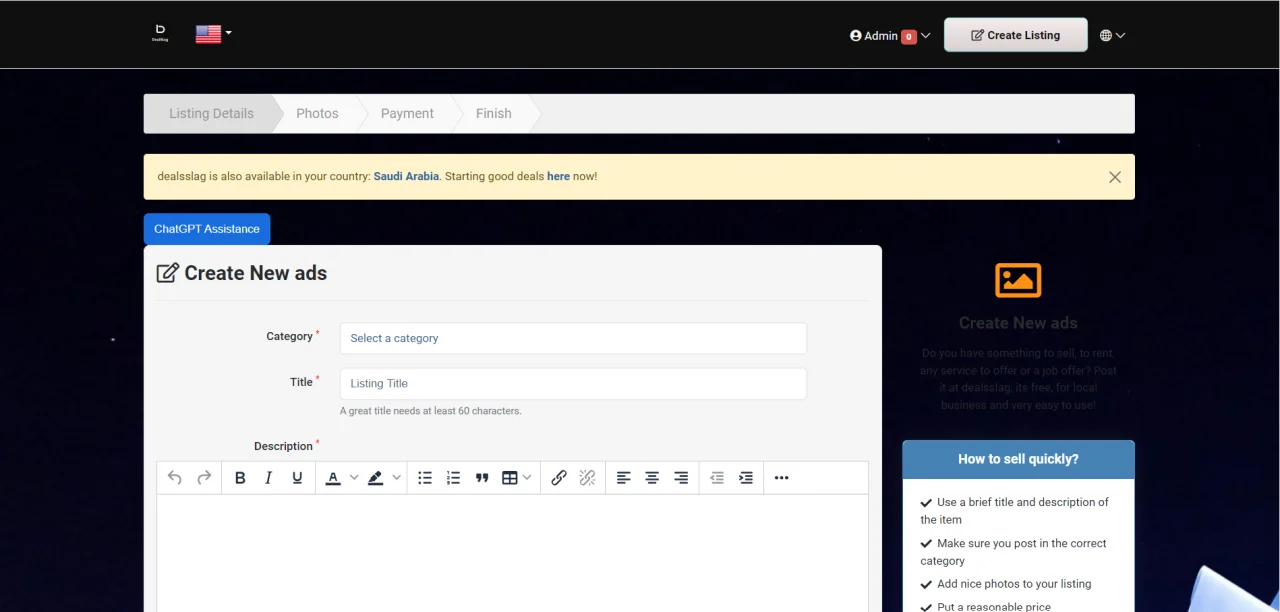 DealsSlag Ultimate: The Premier Ads Platform with PayPal Integration and ChatGPT Support — screenshot 3