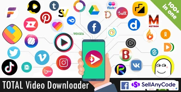 Total Video Downloader Without Watermark Status Saver App + Video Downloader Browser (100+ Sources)