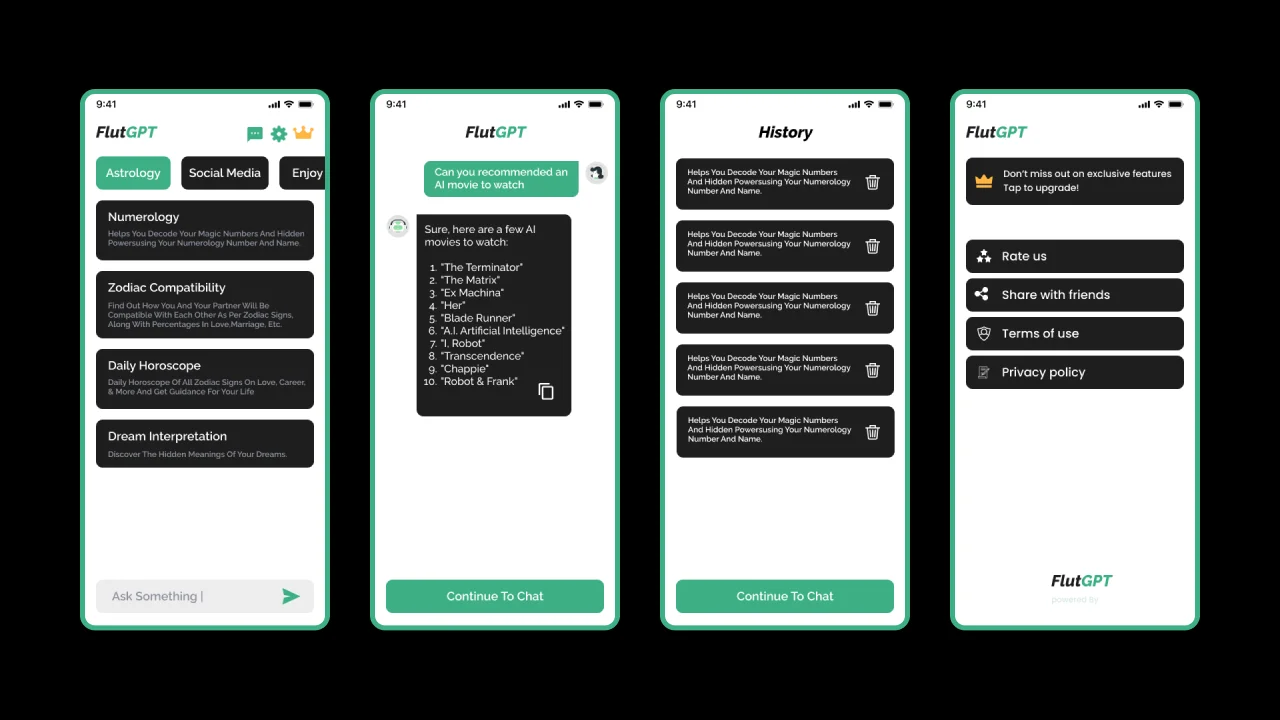 FlutGpt AI - Using OpenAI | Flutter Full Application | Art Generator | AdMob | Subscription Plan — screenshot 4
