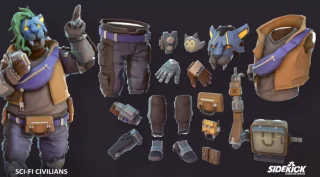 Sci-Fi Civilians Sidekick Modular Characters by Synty
