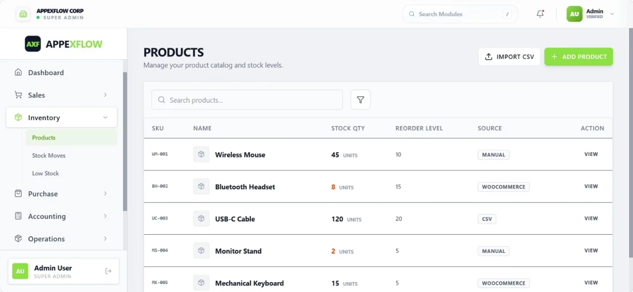 AppeXFlow ERP Modern Industrial Enterprise Resource Planning — screenshot 3
