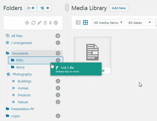 WordPress Real Media Library: Media Library Folder & File Manager for Media Management — screenshot 2