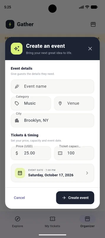 Event Ticketing App — screenshot 1