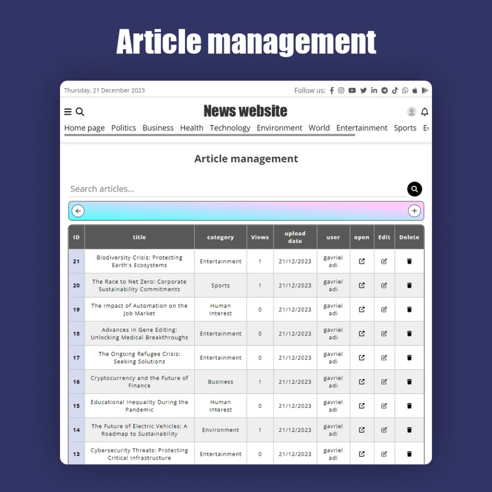 News Site with PHP with CMS — screenshot 8