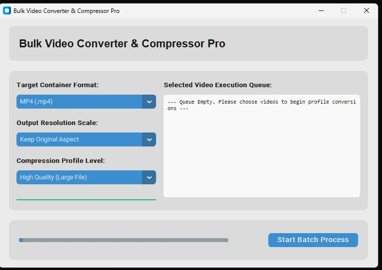 Bulk Video Converter & Compressor Pro - Python Utility — screenshot 1