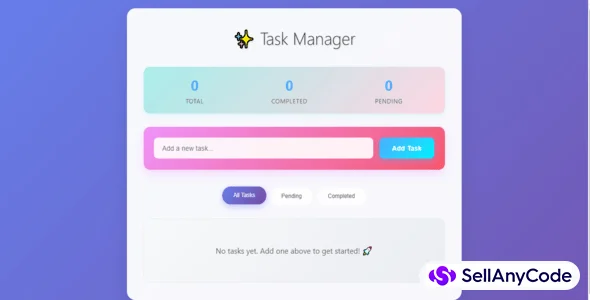 Task Manger Script HTML, CSS, JS