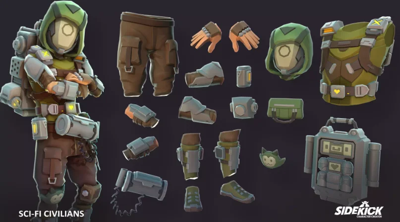 Sci-Fi Civilians Sidekick Modular Characters by Synty — screenshot 7