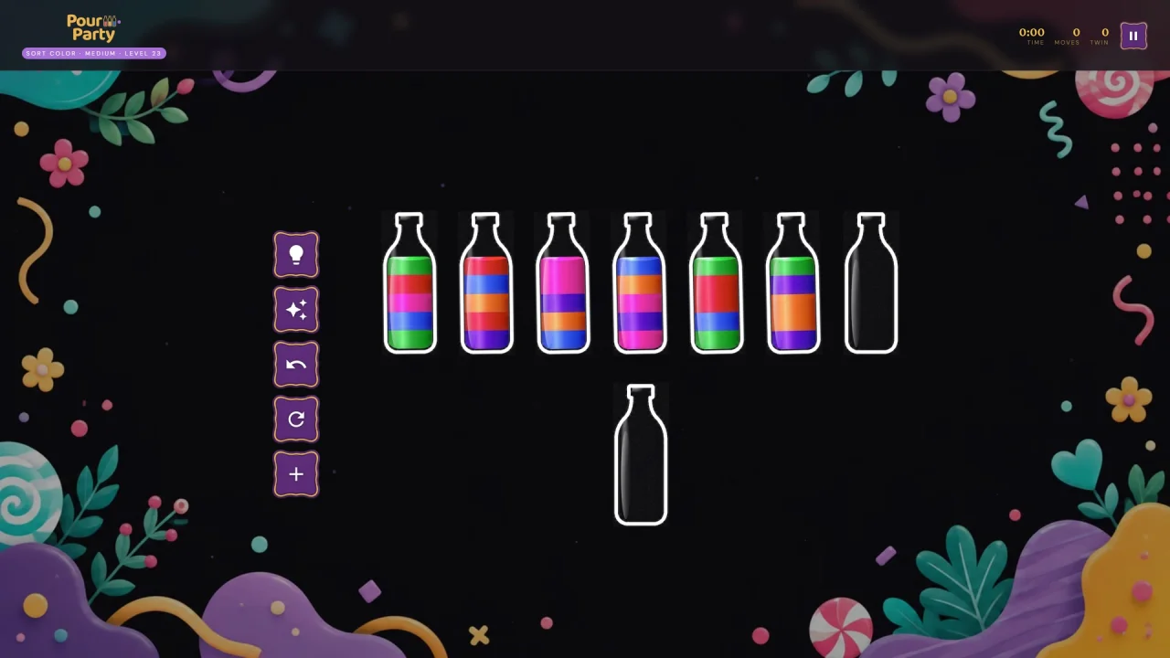 Pour Party | HTML5 Color Sort Game — screenshot 7