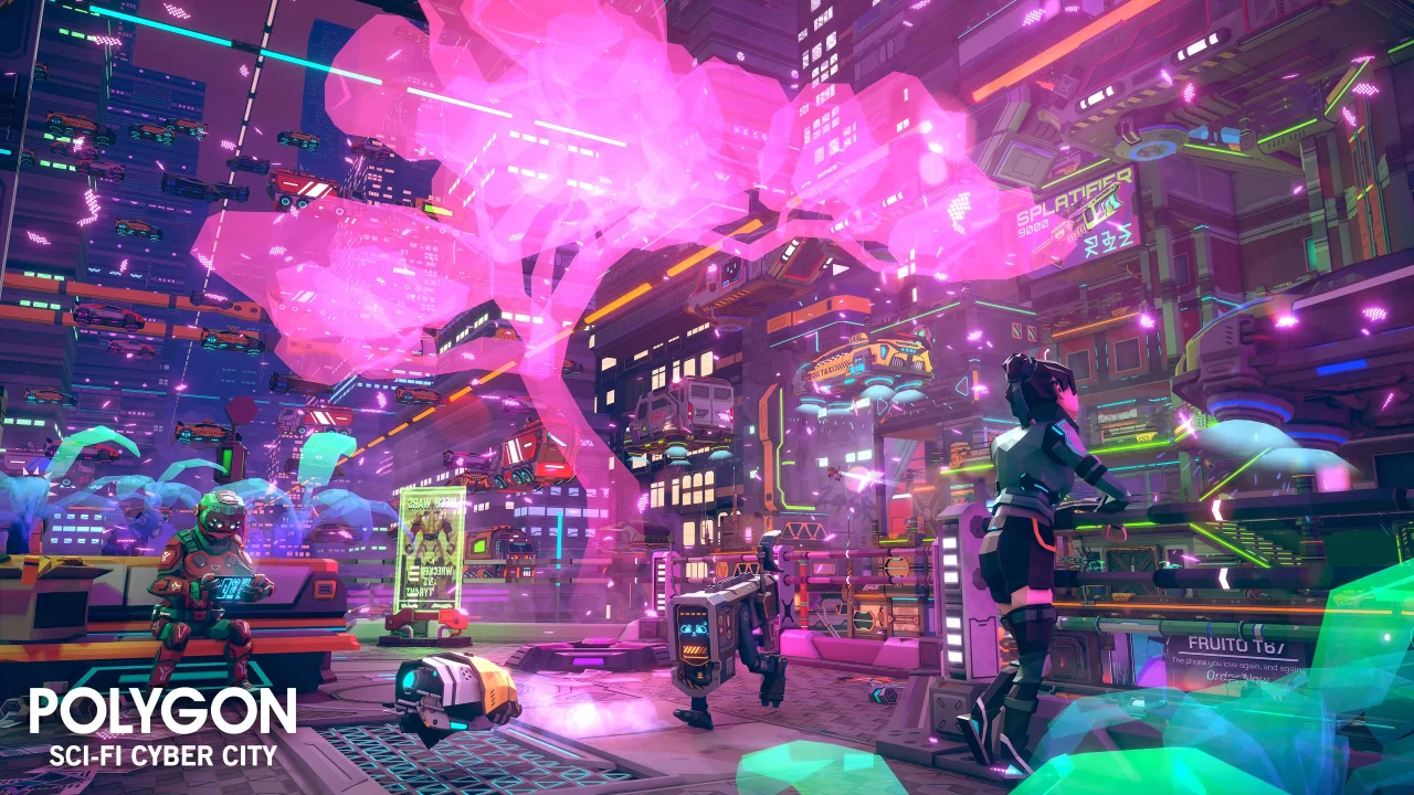 POLYGON Sci-Fi Cyber City - Low Poly 3D Art by Synty — screenshot 7