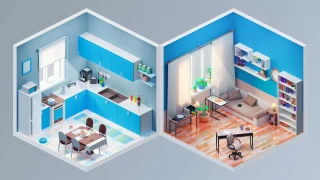 Interior - Low Poly 3D Models Pack