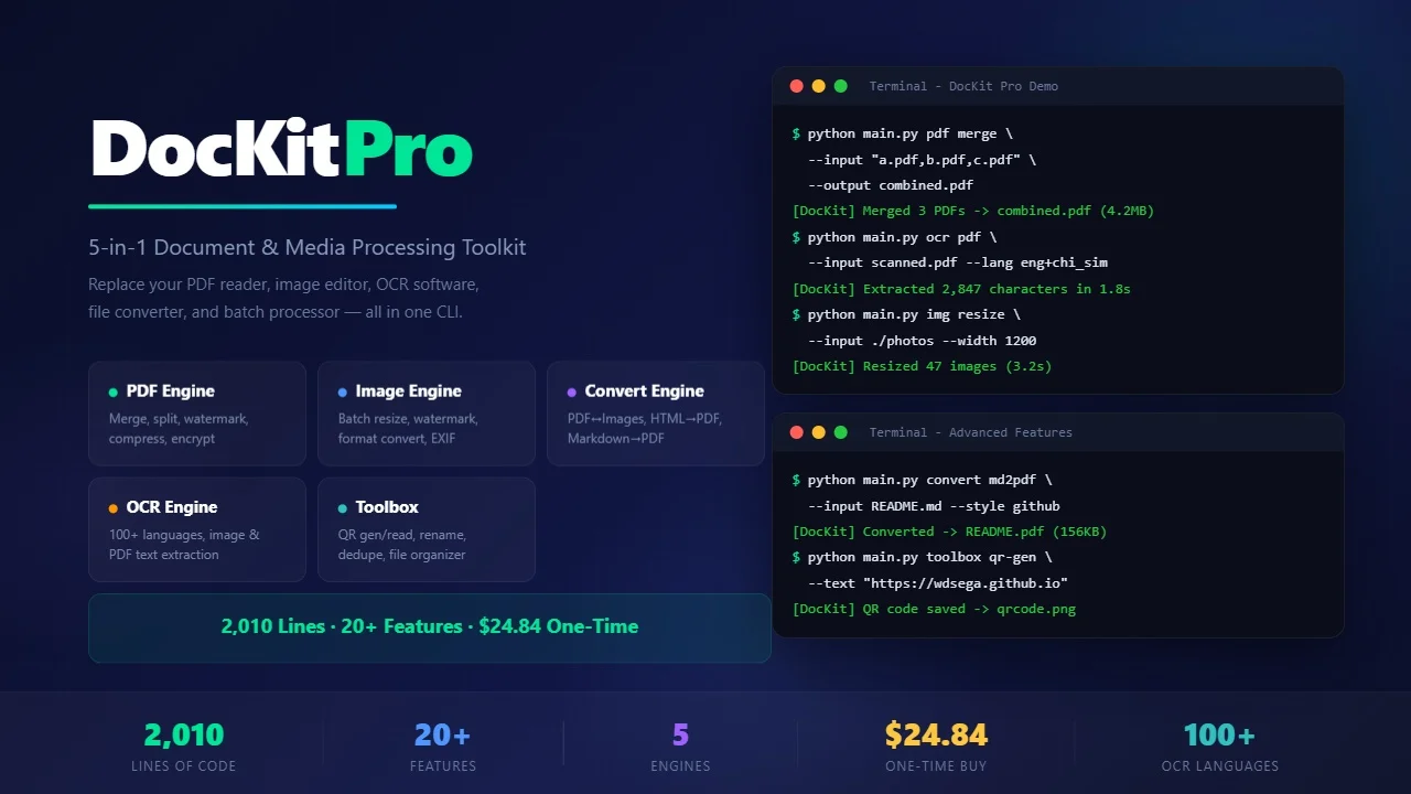 DocKit Pro 5-in-1 Document & Media Toolkit — screenshot 1