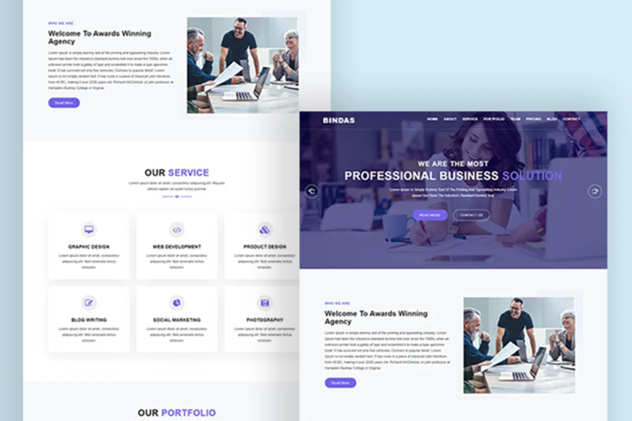 Bindas Consulting & Business Template — screenshot 2