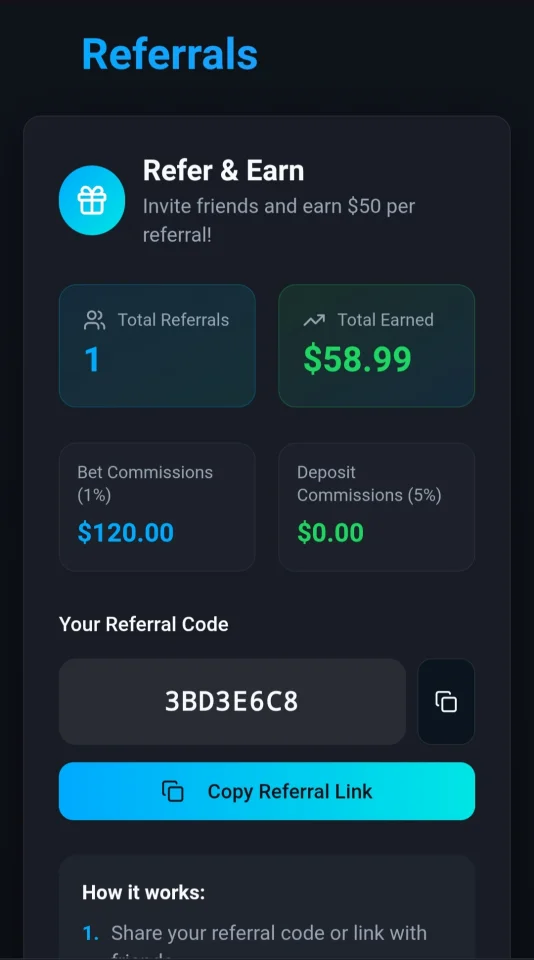 Crash Game Node.js Realtime Engine + Advanced RTP Control + Wallet & Referral System (Full Admin Panel) — screenshot 6