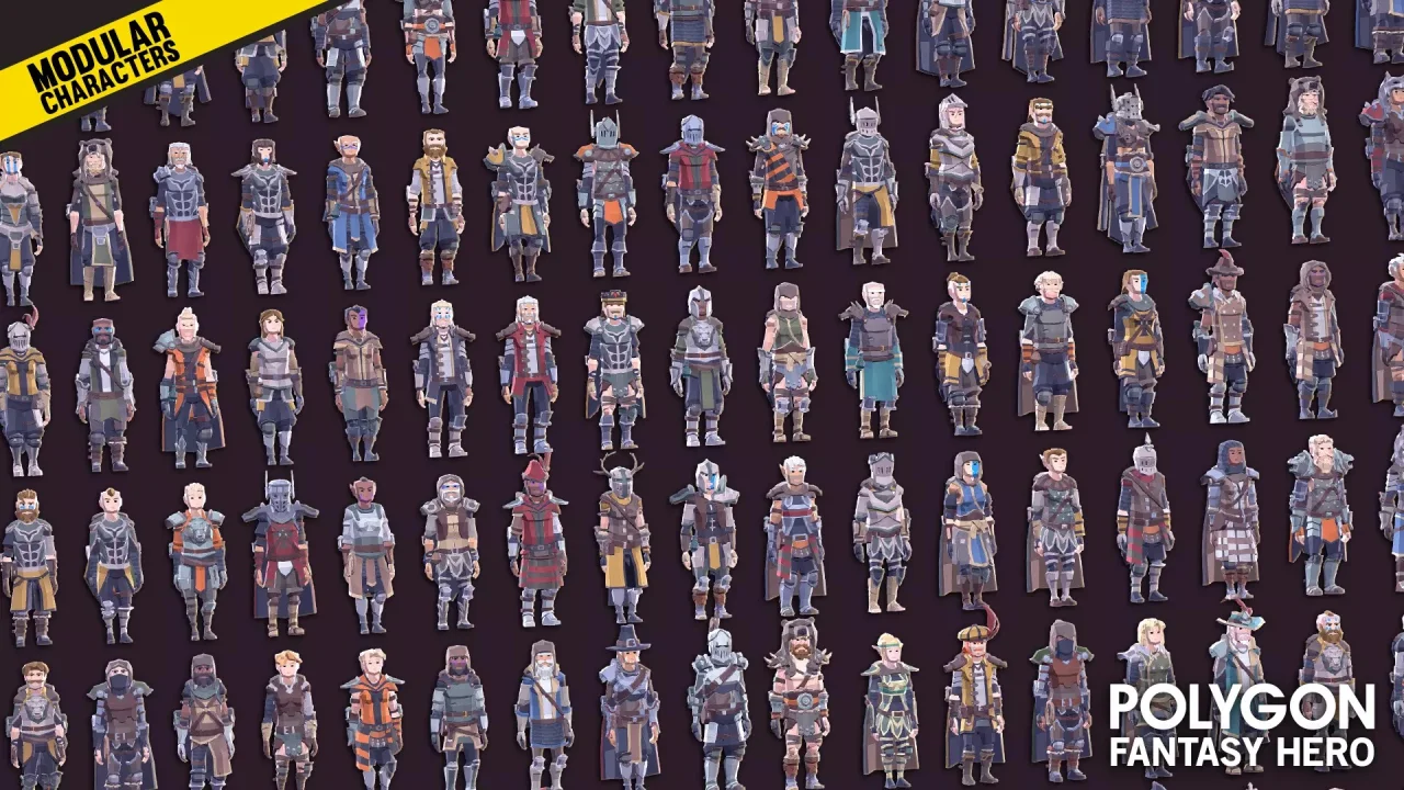 POLYGON Modular Fantasy Hero Characters - Low Poly 3D Art by Synty — screenshot 9