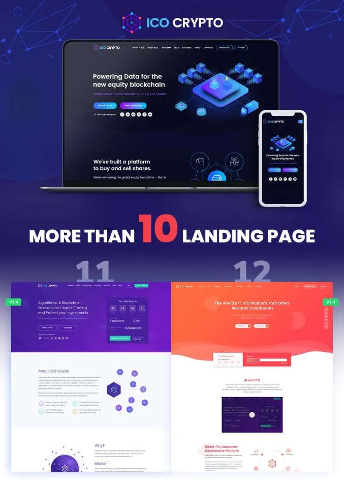 ICO Crypto - Bitcoin & Cryptocurrency ICO Landing Page HTML Template + User Dashboard — screenshot 2