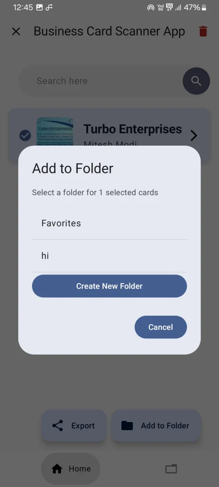 Business Card Scanner App Kotlin OCR + PDF/CSV E — screenshot 4