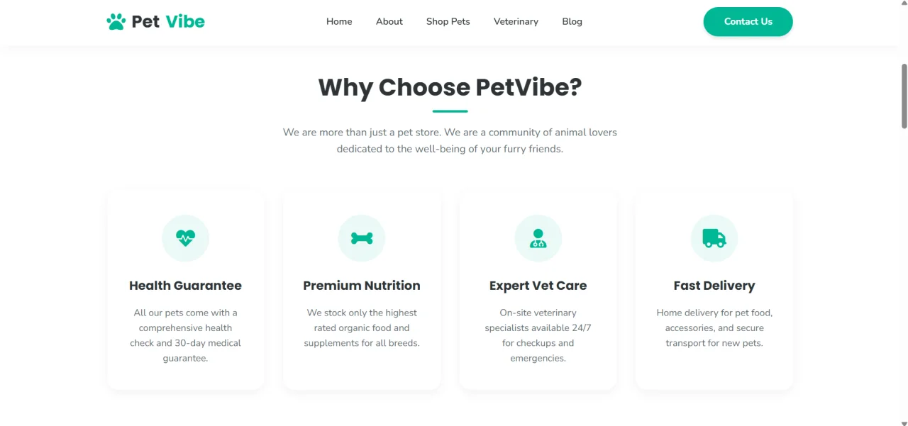 Pets Modern Animal Store & Veterinary Responsive HTML Template — screenshot 1