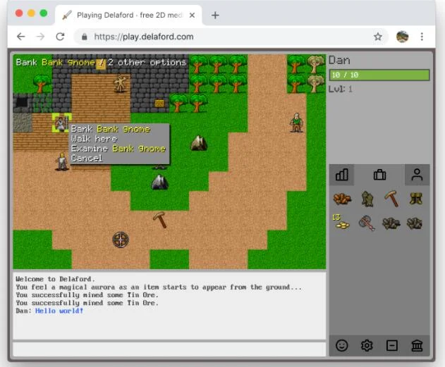 Delaford/Game/an Online JavaScript 2D Medieval RPG — screenshot 2