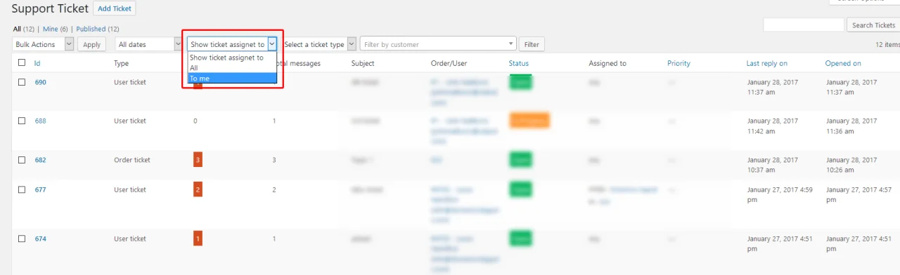 WooCommerce Support Ticket System — screenshot 4