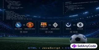 Today's Football Matches Schedule Script - HTML CSS JS