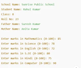 Student Result Management System in Python