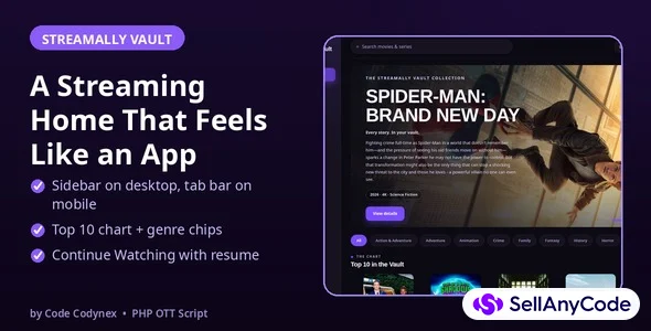 StreamAlly Vault - OTT, Movies, TV Series & Live TV Streaming Platform | PHP Video Streaming Script — cover