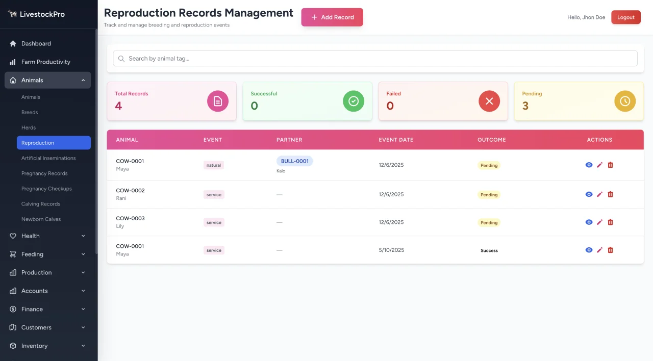 LivestockPro ERP Livestock Farm Management System — screenshot 5