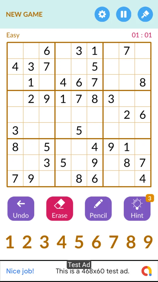 Sudoku Unity Source Code (AdMob+Unity Ads) — screenshot 1