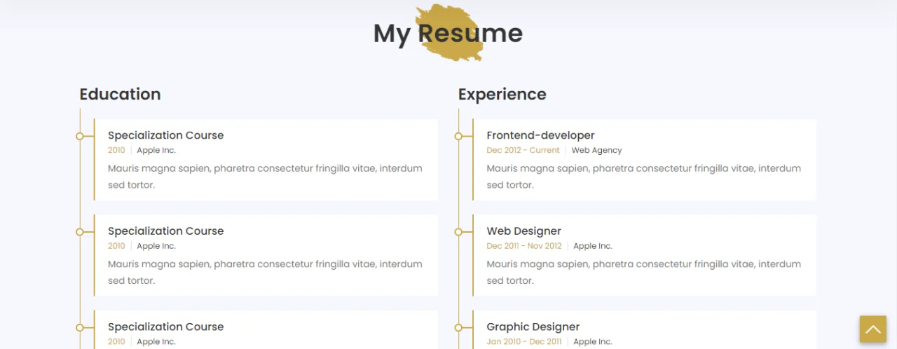 Mira Resume Portfolio HTML5 Template — screenshot 4