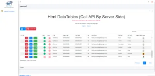 HTML Datatable with API