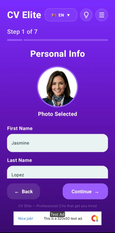 Professional CV Resume Builder Android App with PDF Export and AdMob — screenshot 7