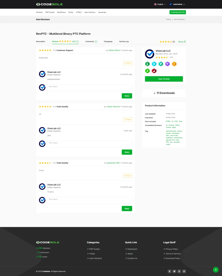 CodeSole - Subscription Based Code and Theme Marketplace — screenshot 5