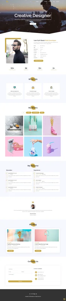 Mira Resume Portfolio HTML5 Template — screenshot 1