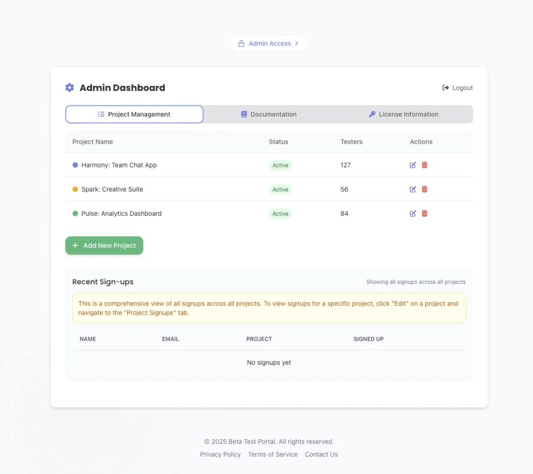 BetaBlast Beta Test Portal Template — screenshot 3