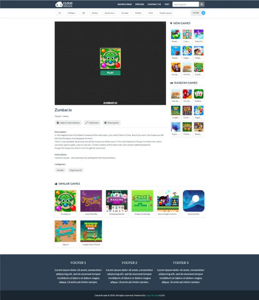 CloudArcade - HTML5 / Web Game Portal CMS — screenshot 4