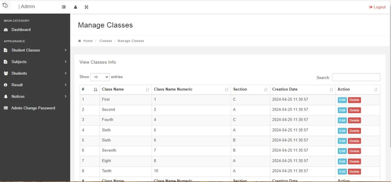 Volt Student Result Management System/Result Portal — screenshot 2