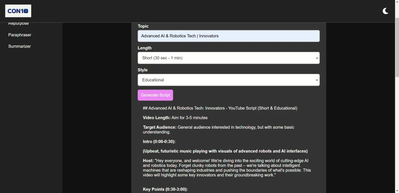 Con10 AI — screenshot 1