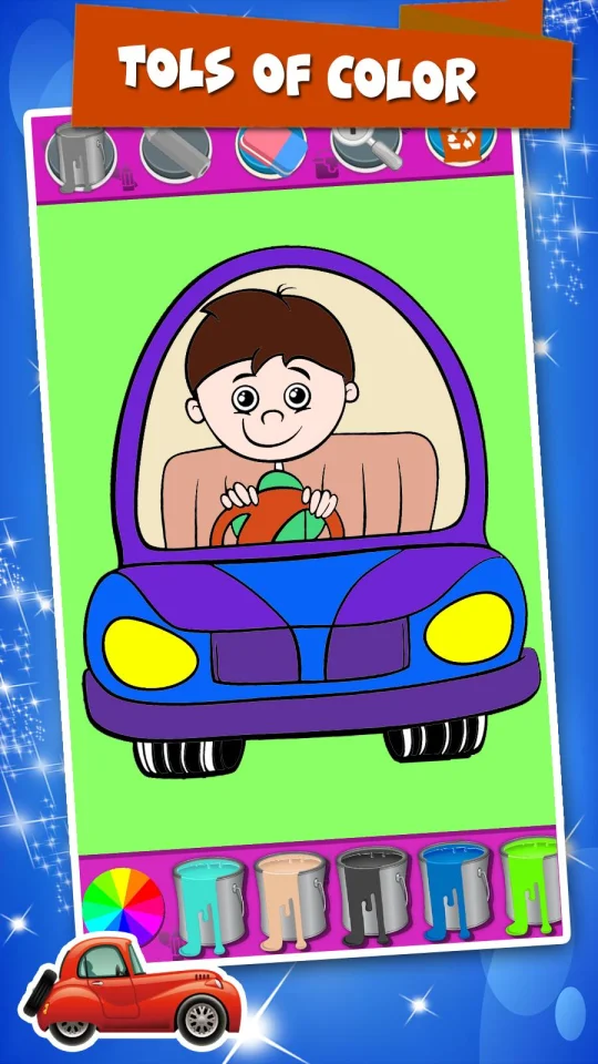 Glitter Coloring Pages for Cars — screenshot 2