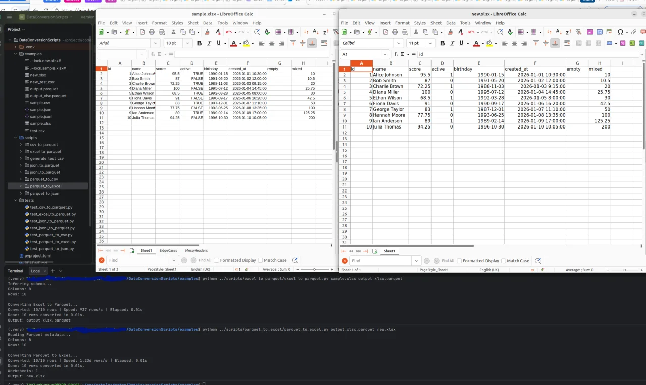 Parquet Conversion CSV, Excel, JSON & JSONL — screenshot 5
