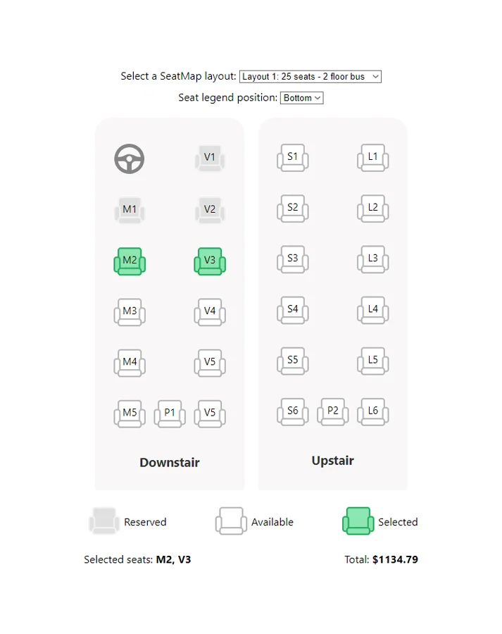 React Seat Map Picker — screenshot 1