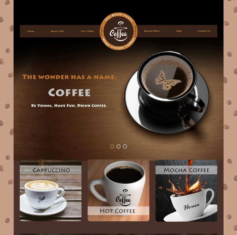 Cafe Coffee House - Coffee Shop PSD Template — screenshot 5