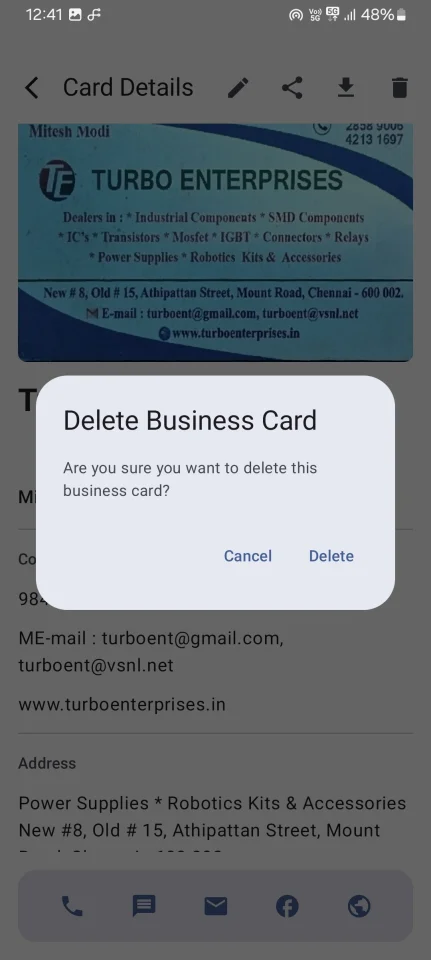 Business Card Scanner App Kotlin OCR + PDF/CSV Export — screenshot 10