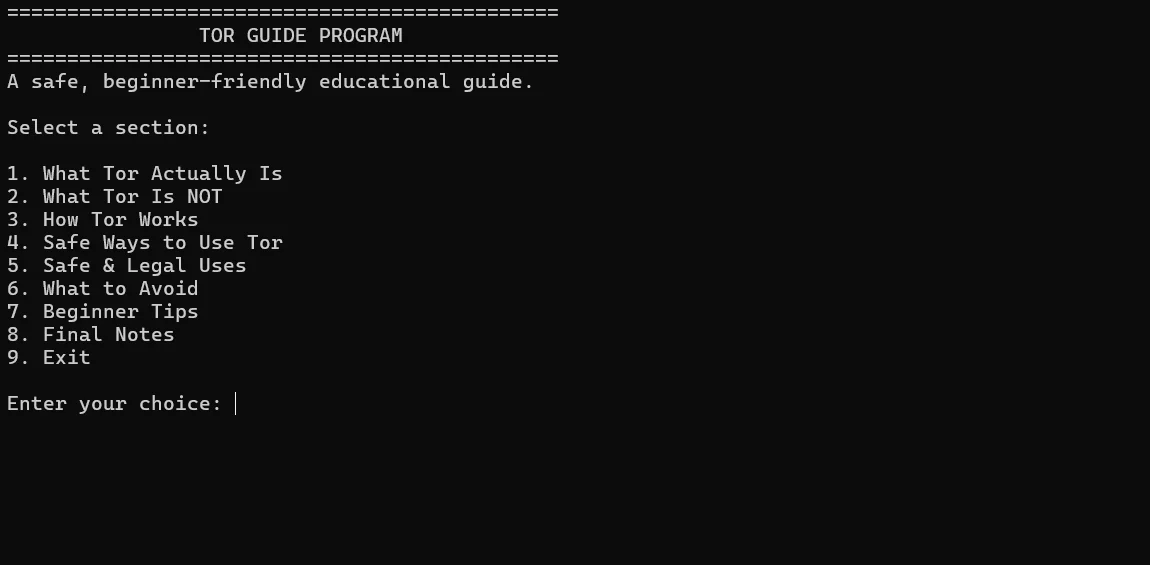The Tor Guide — screenshot 1