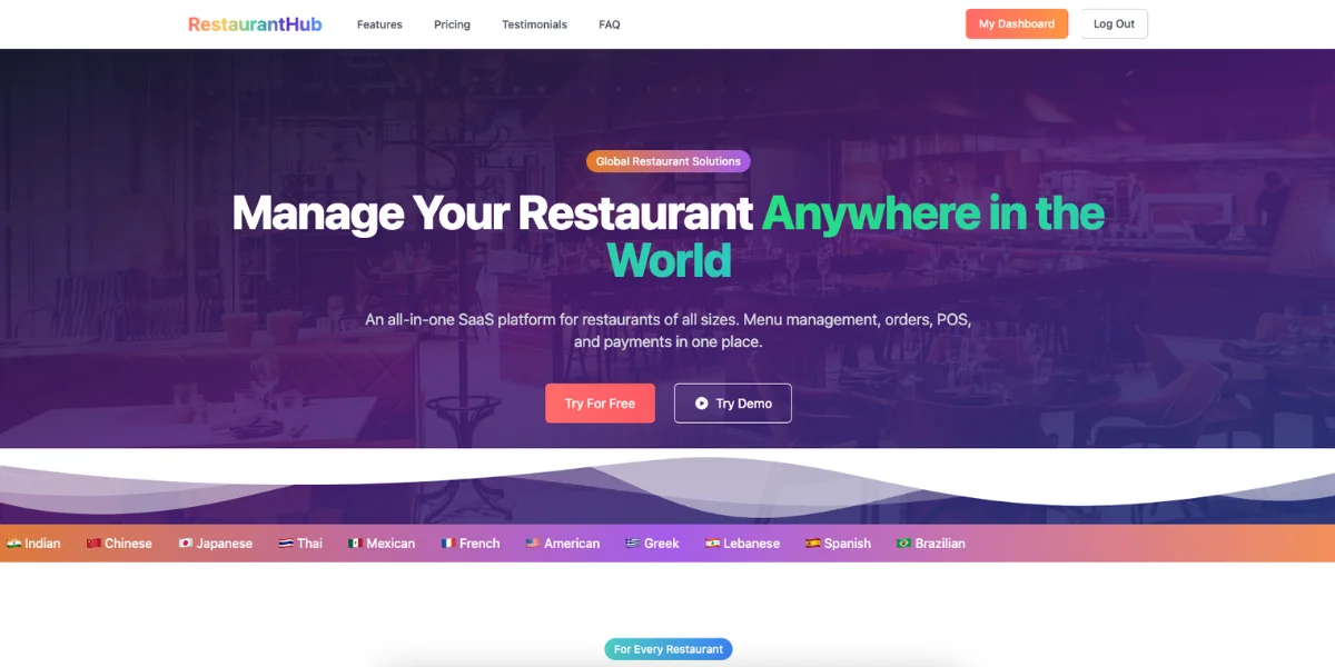 Restaurant Hub | Multi Restaurant SaaS Website, Has Been Rejected — screenshot 1