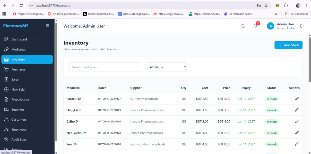 PharmaPro Pharmacy Management System (MERN Stack) — screenshot 3