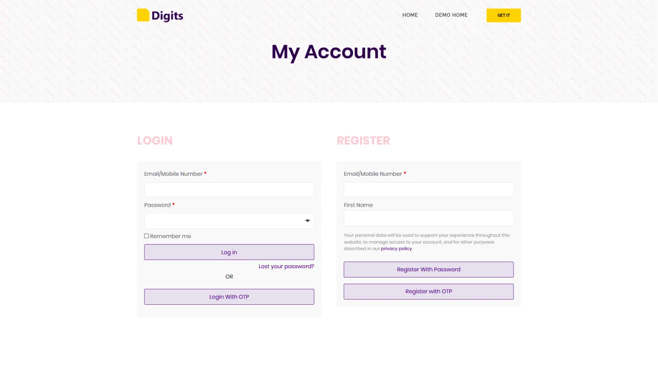 Digits: WordPress Mobile Number Signup and Login — screenshot 4